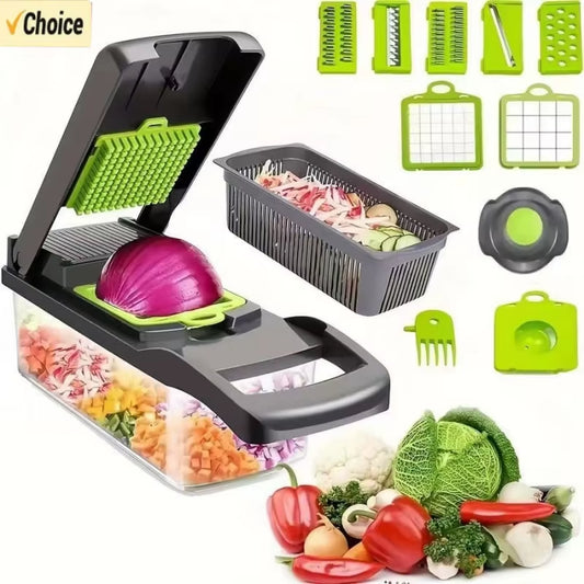 14/16 in 1 Multifunctional Vegetable Chopper Handle Food Grate Food Chopper Vegetable Slicer Dicer Cut Kitchen Items Cocina