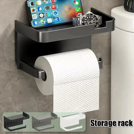 2. Plastic storage shelf for toilet roll towels bottles and phone – Faizoq
