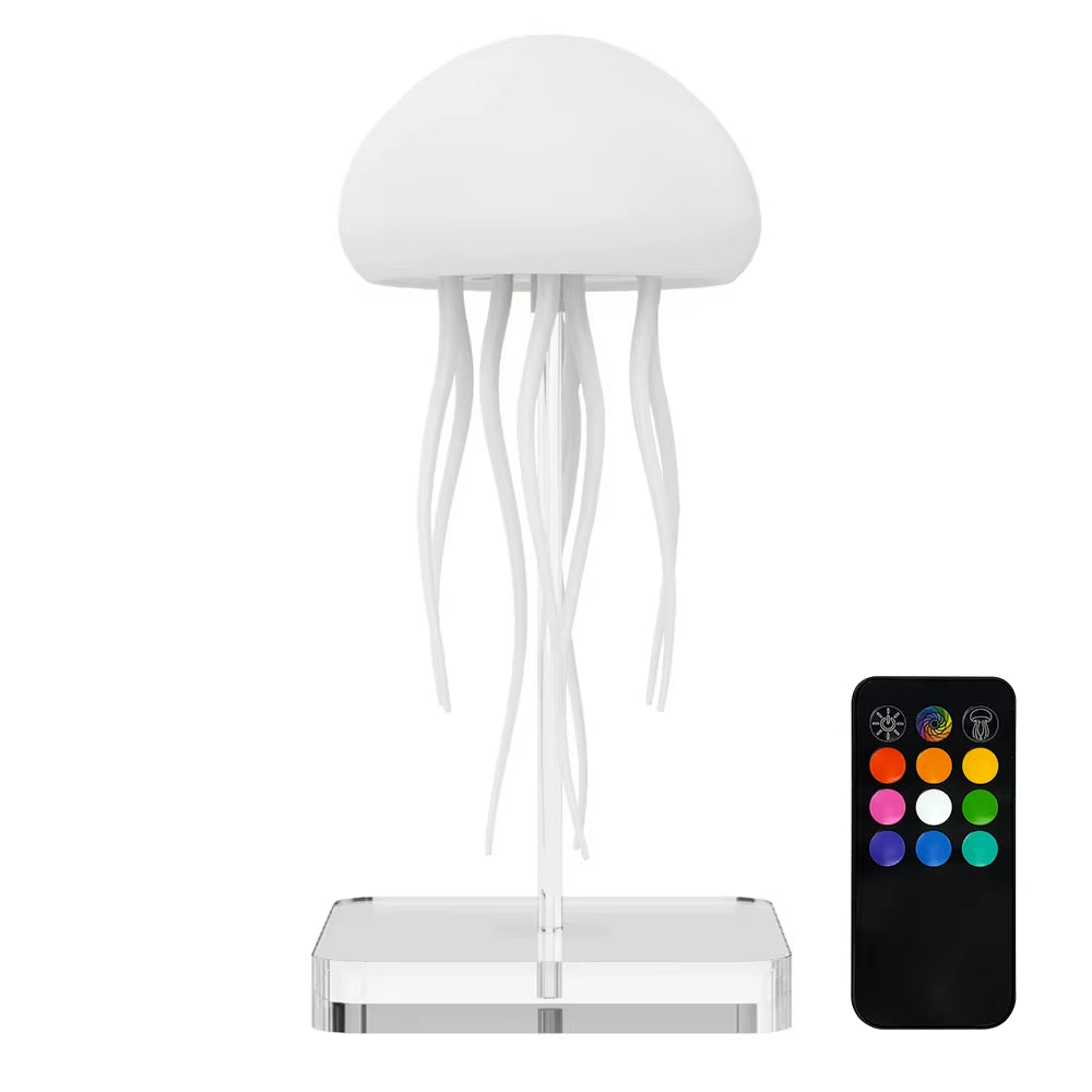 Novelty RGB Jellyfish Night Light Touch Sensor Color Changing Rechargeable Cute Desk Lamp for Bedrooms Living Room