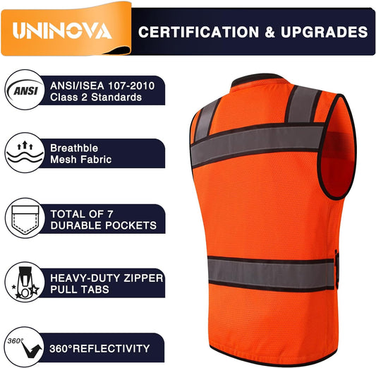 2. Breathable mesh work safety vest with zipper faizoq