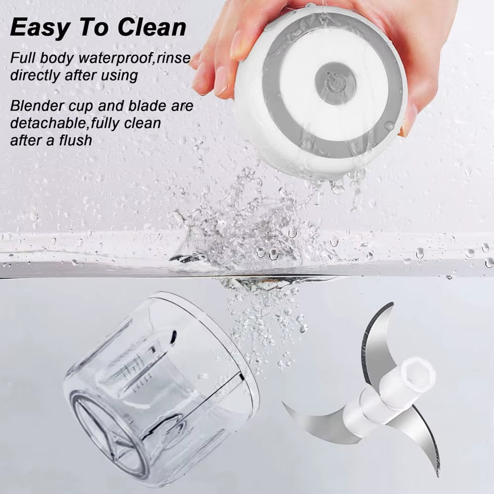 Electric Garlic Mincer 250ML Vegetable Chopper Food Chopper, USB Mini Garlic Mincer, Onion Chopper Portable Small Food Processor
