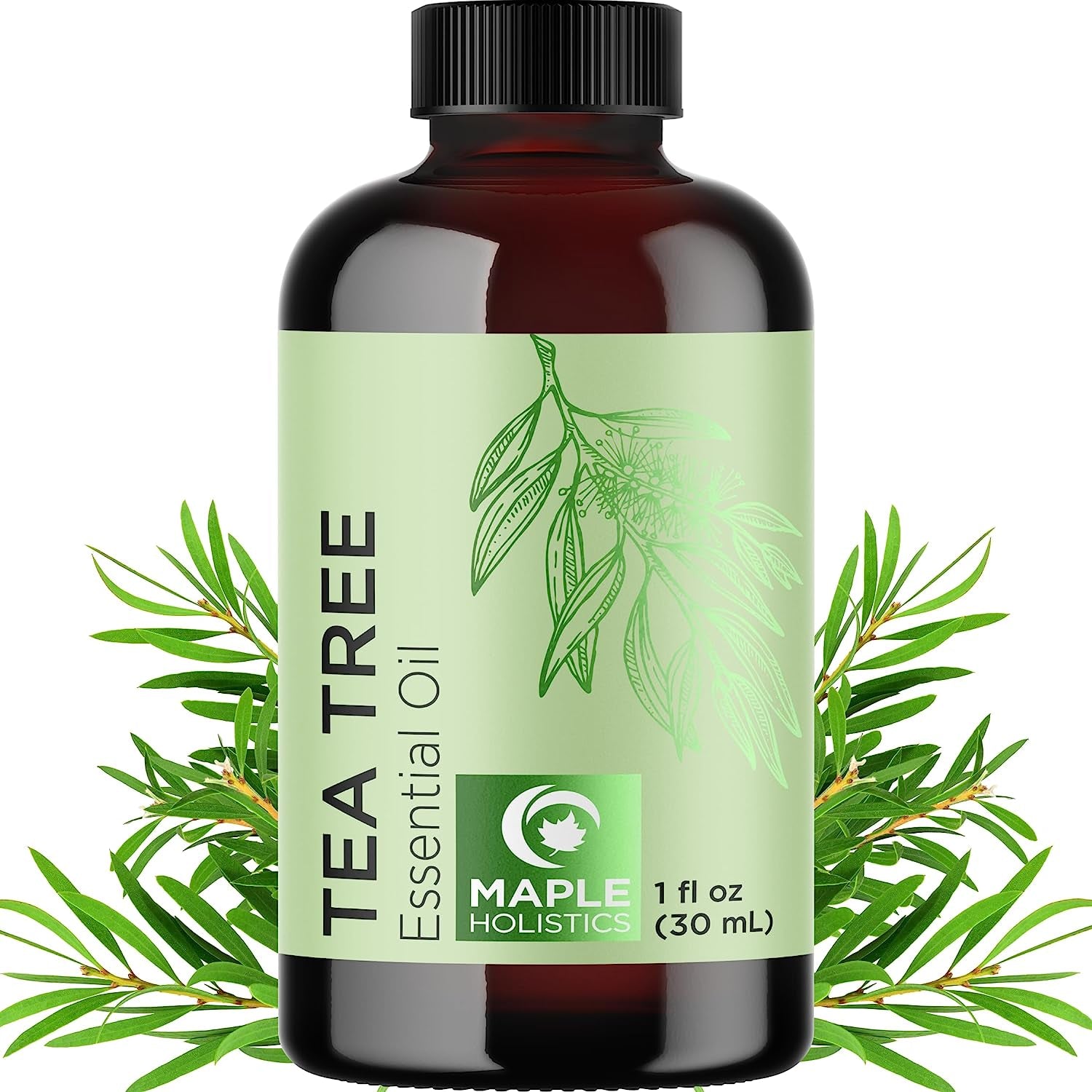 1. Pure tea tree essential oil with dropper for beauty and wellness faizoq
