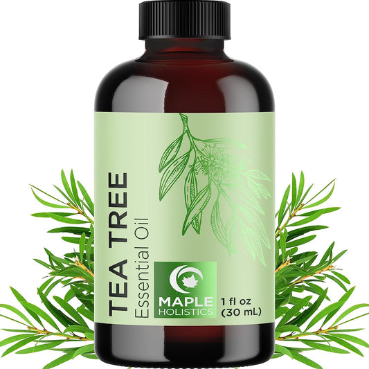 1. Pure tea tree essential oil with dropper for beauty and wellness faizoq