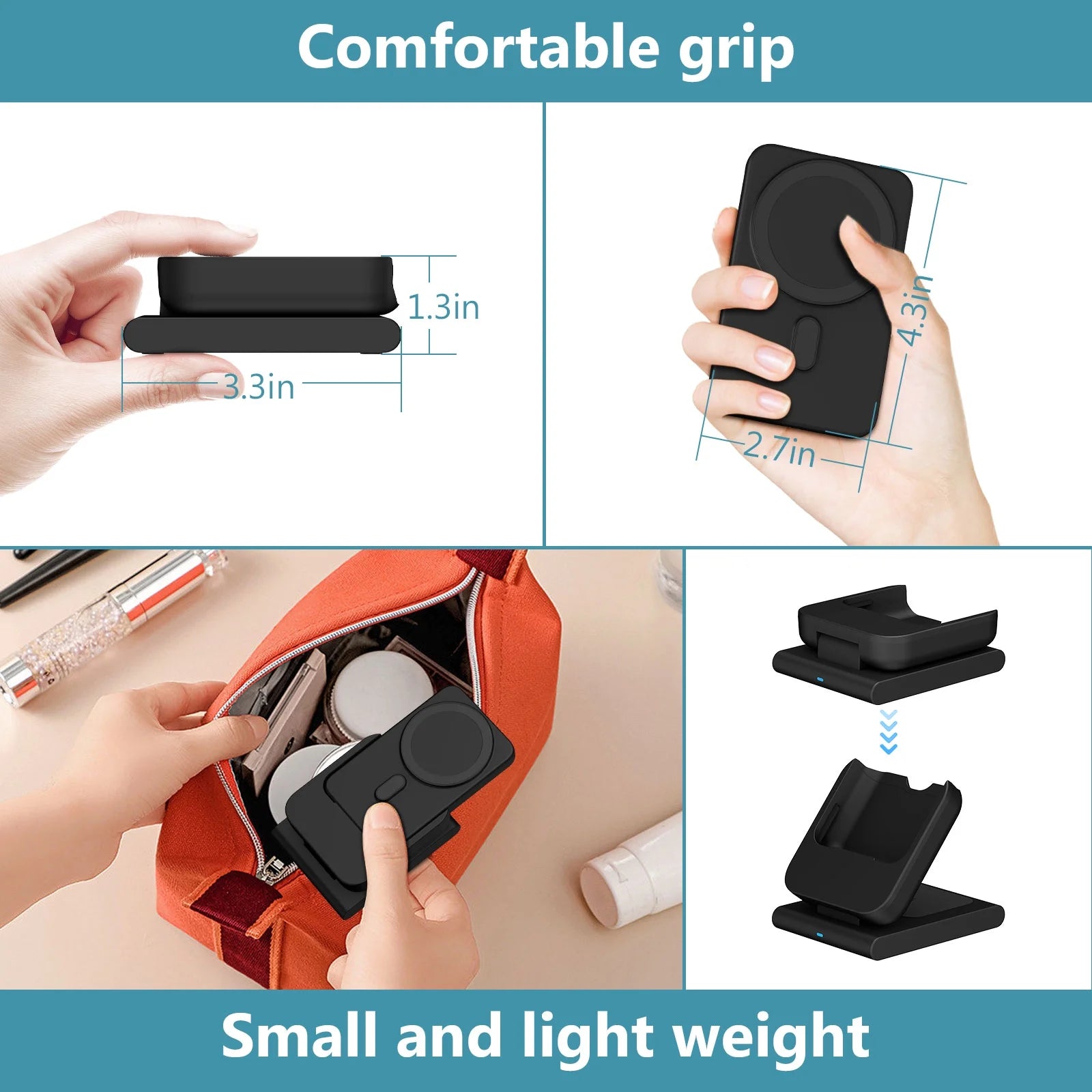 3. Portable wireless charging hub with built-in battery for travel and home – Faizoq