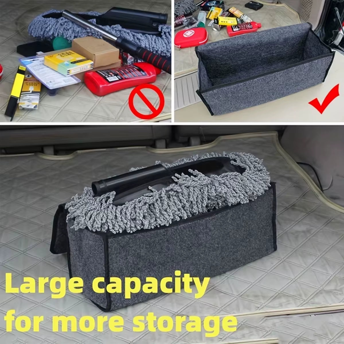 1Pc Car Storage Felt Box for Dark Gray anti Slip Storage Tools Towels Car Accessories Universal Foldable High-Quality Felt Box