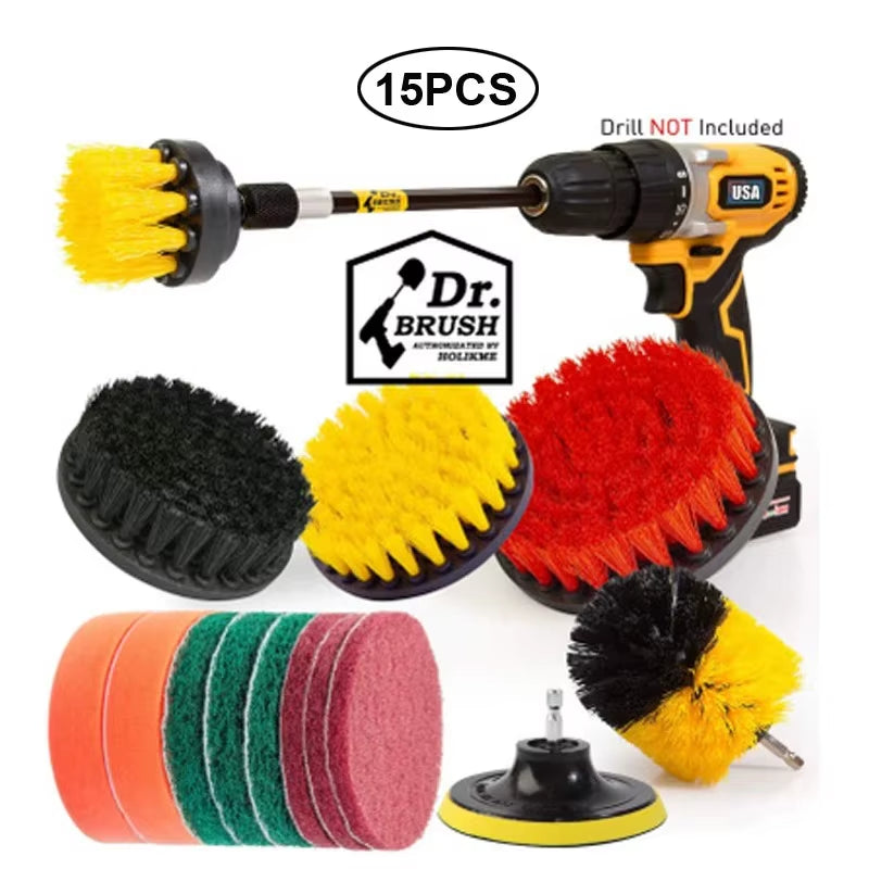 Electric Drill Brush Accessories a Set of Electric Car Wash Brush Car Polisher Kitchen Cleaning Kit Toilet Cleaning Tools