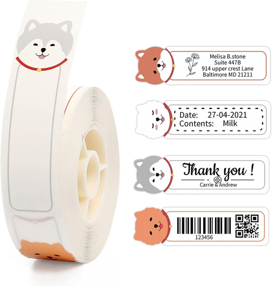 1. 130 piece waterproof label maker tape set with cute dog designs faizoq
