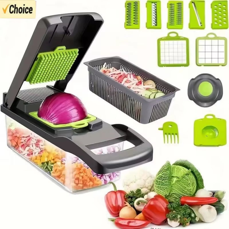 14/16 in 1 Multifunctional Vegetable Chopper Handle Food Grate Food Chopper Vegetable Slicer Dicer Cut Kitchen Items Cocina