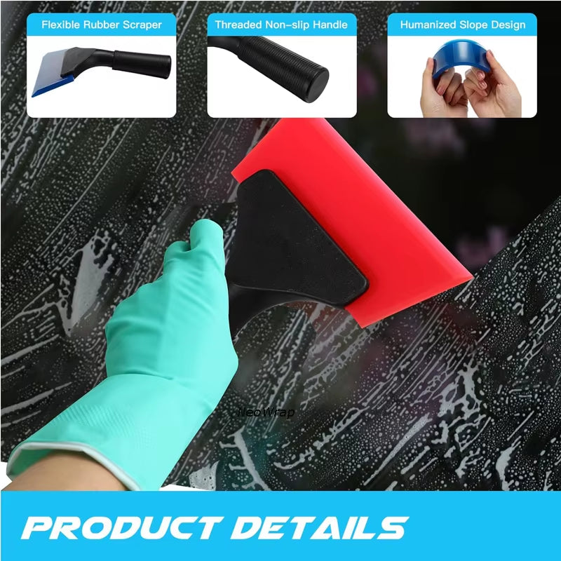Auto Glass Cleaning Silicone Squeegee Rubber Window Tint Squeegee Mini Wiper for Car Windshield Mirror Shower Windshield Scraper