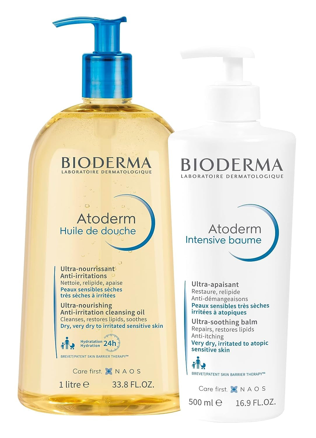 Bioderma Atoderm Shower Oil, Cleansing Oil for Face & Body, Nourishing Cleansing Oil for Dry to Atopic Sensitive Skin for Softer & Smooth Skin for Your Whole Family