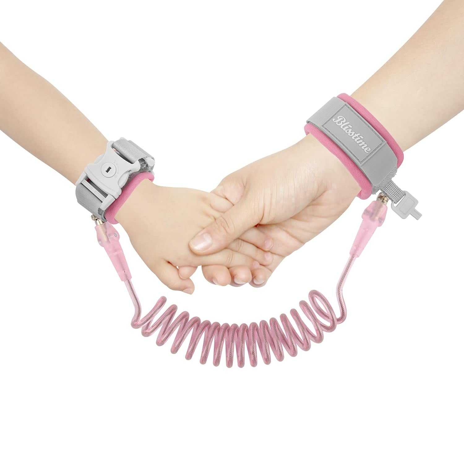 Toddler Leash, Kid Leash anti Lost Wrist Link with Key Lock Upgraded Baby Leash with Safety Wristband Rope for Babies Toddlers Child Kids (4.9Ft/1.5M, Pink)