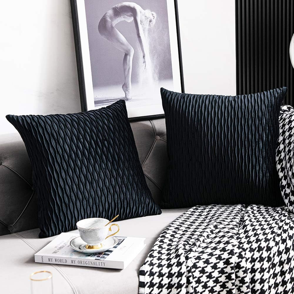 2. 22x22 inch velvet square pillow cases for couch and home decor – Faizoq