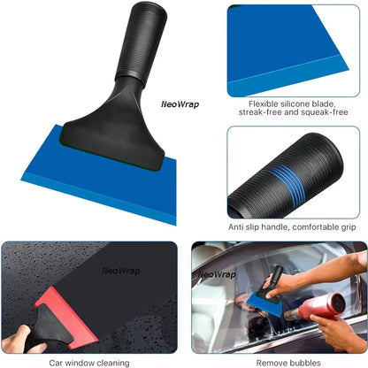 Auto Glass Cleaning Silicone Squeegee Rubber Window Tint Squeegee Mini Wiper for Car Windshield Mirror Shower Windshield Scraper