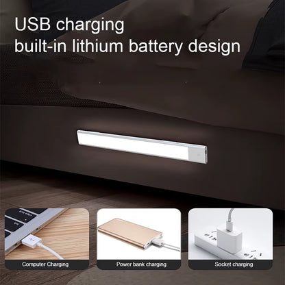 Cabinet Lights Motion Sensor LED Wireless USB under Ultra Thin Night Light for Kitchen Cabinet Bedroom Wardrobe Indoor Lighting