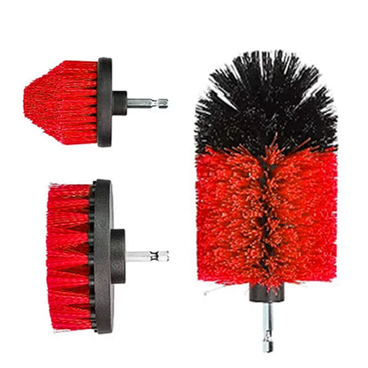 Electric Drill-Brush Head Kit Attachment Power Scrubber Brush for Carpet Bathroom Kitchen Bathroom Car Cleaning Tool Wash Set