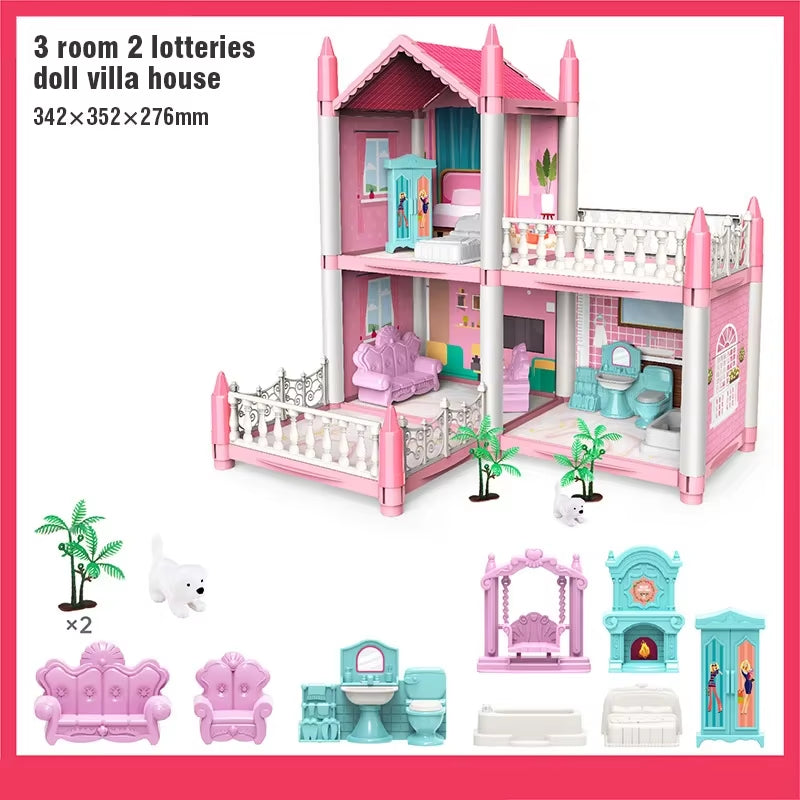 1. 3D DIY dream princess castle villa doll house toy with music – Faizoq 
