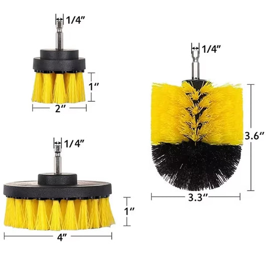 2. Drill brush kit for deep cleaning carpet glass car tires and tiles – Faizoq