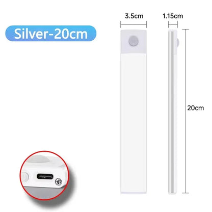 Cabinet Lights Motion Sensor LED Wireless USB under Ultra Thin Night Light for Kitchen Cabinet Bedroom Wardrobe Indoor Lighting