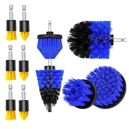 Electric Drill-Brush Head Kit Attachment Power Scrubber Brush for Carpet Bathroom Kitchen Bathroom Car Cleaning Tool Wash Set