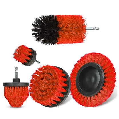Electric Drill-Brush Head Kit Attachment Power Scrubber Brush for Carpet Bathroom Kitchen Bathroom Car Cleaning Tool Wash Set