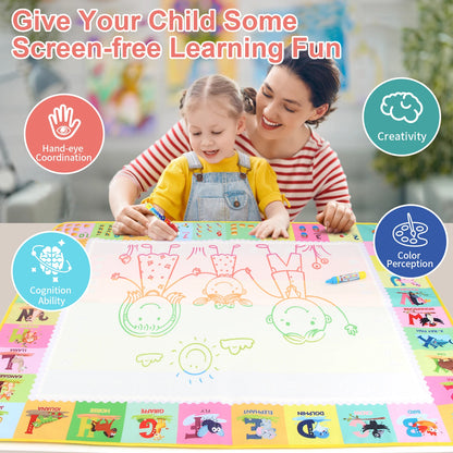 3. Large no-mess water drawing mat for children play and learning – Faizoq