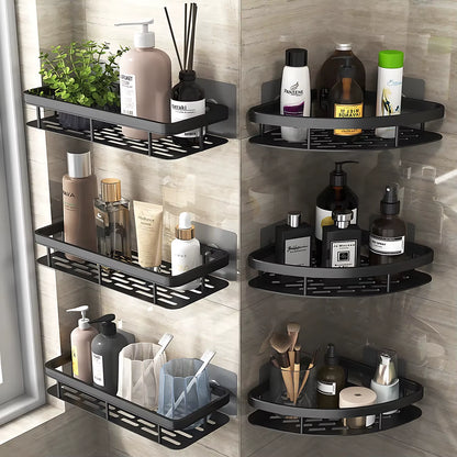 2. No-drill bathroom organizer shelf for shampoo towels and toiletries – Faizoq