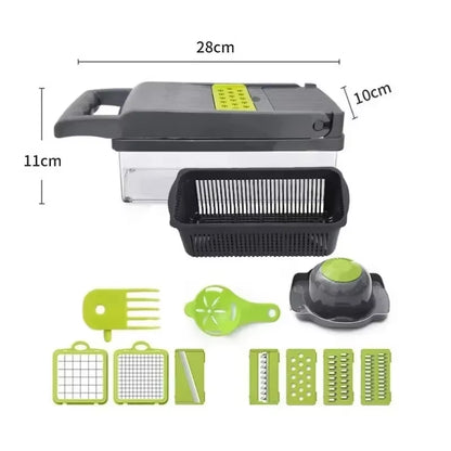 14/16 Piece Multifunctional Vegetable Slicer and Grinder Set for Dicing and Dividing Vegetables