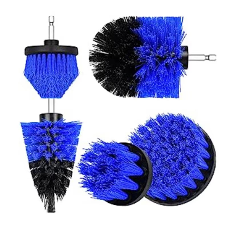 Electric Drill-Brush Head Kit Attachment Power Scrubber Brush for Carpet Bathroom Kitchen Bathroom Car Cleaning Tool Wash Set