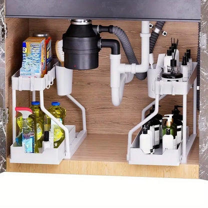 Multi-Layer Pull-Out Finishing Seasoning Household Kitchen Rack Bathroom Sink Layered Sundries Storage Rack
