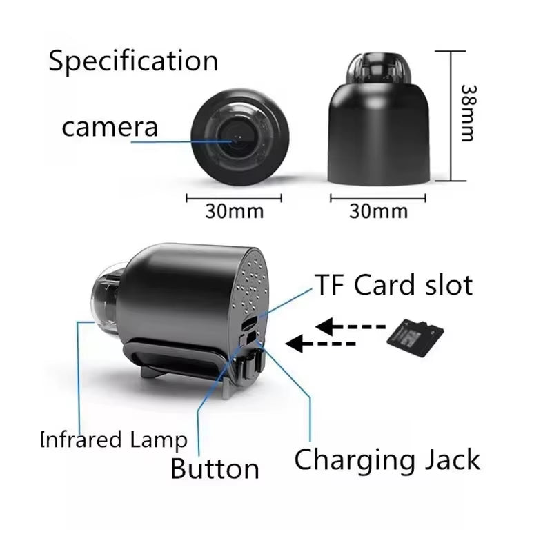 1080P HD Mini Camera Wifi IP Smart Home Indoor Night Vision AI Human Camcorder Audio Video Wireless Security Surveillance Camera