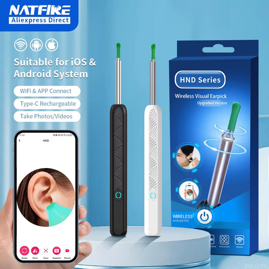 2. Earwax removal endoscope tool with smartphone view and luminous tip – Faizoq