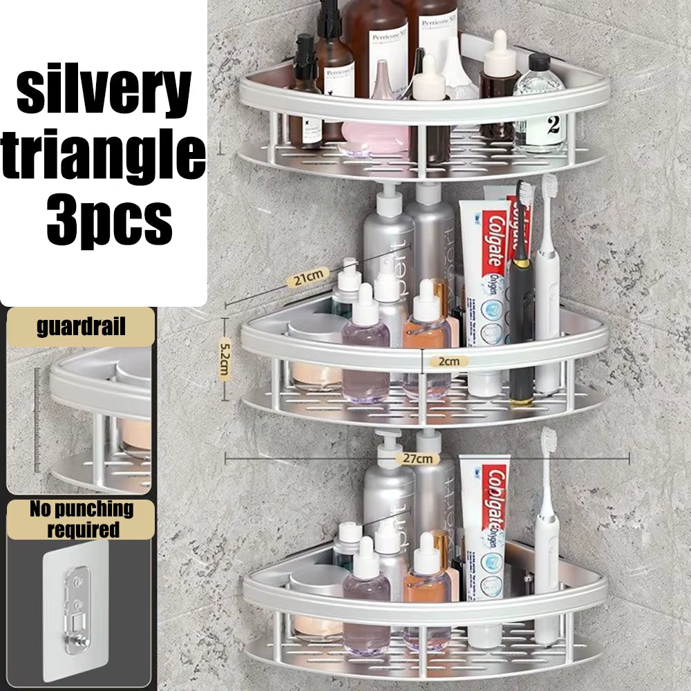 Bathroom Shelf Bathroom Towel Rack Shelves Wall Shower Shampoo Rack No Drill Shelf Bathroom Tripod Storage Rack