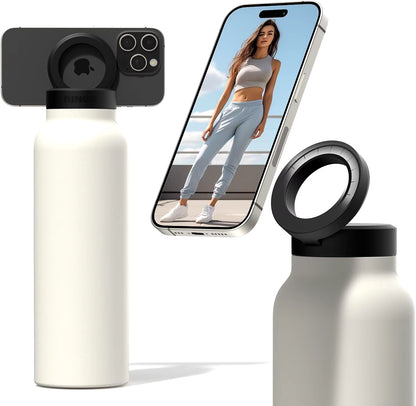 2. MagSafe compatible water bottle with magnetic phone tripod faizoq