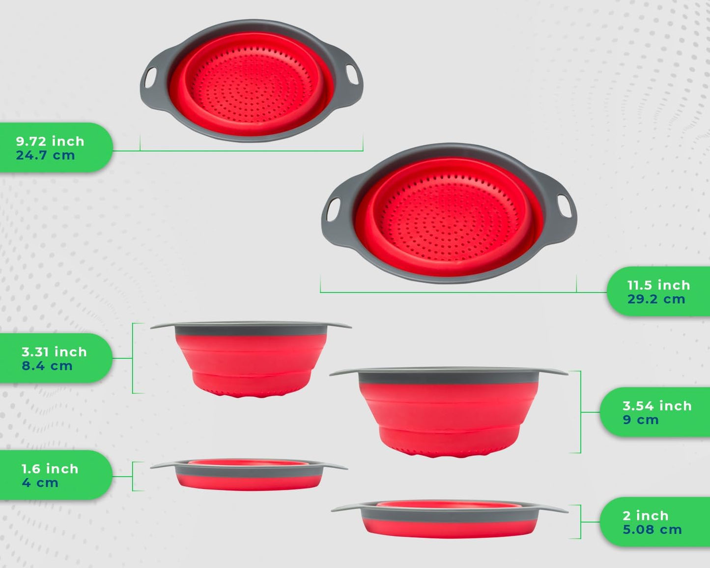 3. Space saving kitchen colanders for fruits, berries and cooking prep – Faizoq
