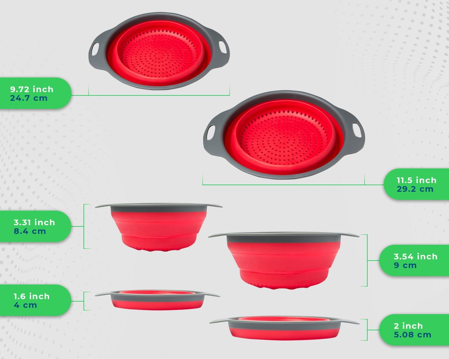 3. Space saving kitchen colanders for fruits, berries and cooking prep – Faizoq