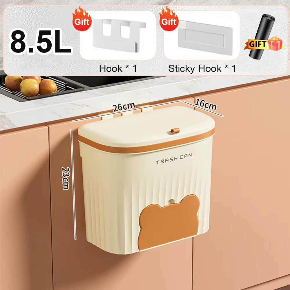 1. 8.5-12L wall mounted kitchen wastebasket with lid trash bin – Faizoq