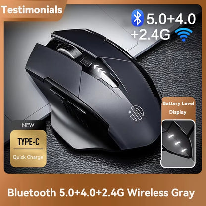 Bluetooth Compatible Mouse Rechargeable 2.4G  Wireless Mouse Office Mute Support PC Laptop Tablet Smartphone Universal