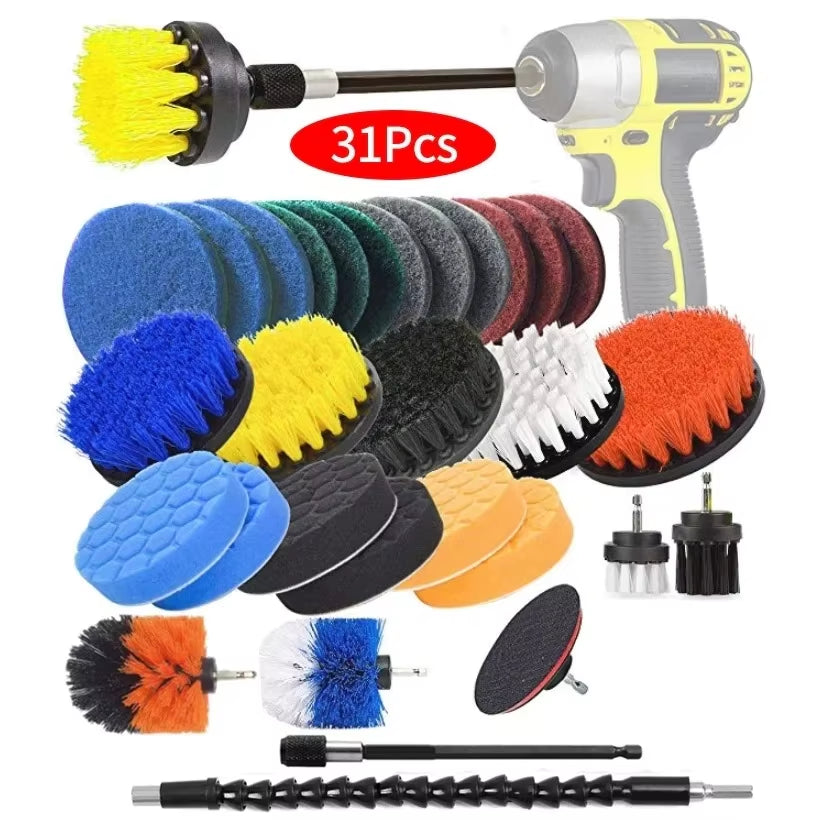 Electric Drill Brush Accessories a Set of Electric Car Wash Brush Car Polisher Kitchen Cleaning Kit Toilet Cleaning Tools
