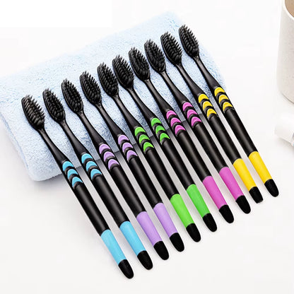 2. Ultra-fine black toothbrush set for gentle oral cleaning – Faizoq