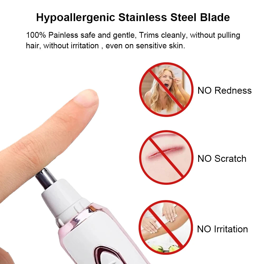 Electric Shaver for Woman Body Hair Removal Epilator Painless Cordless Trimmer Women Face Leg Bikini Razor 4 in 1 Hair Remover