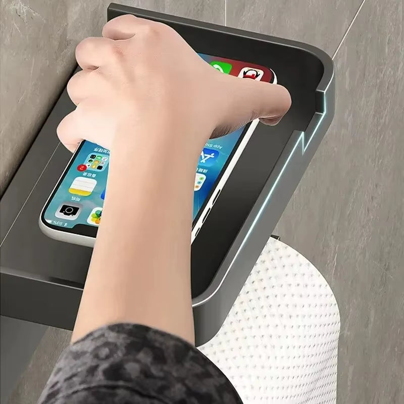 Toilet Paper Holder Plastic Storage Rack Kitchen Towel Placement of Seasoning Bottles Bathroom Wall Roll of Paper Phone Storage
