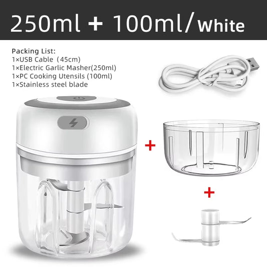 1. Electric garlic mincer and USB mini vegetable chopper food processor – Faizoq
