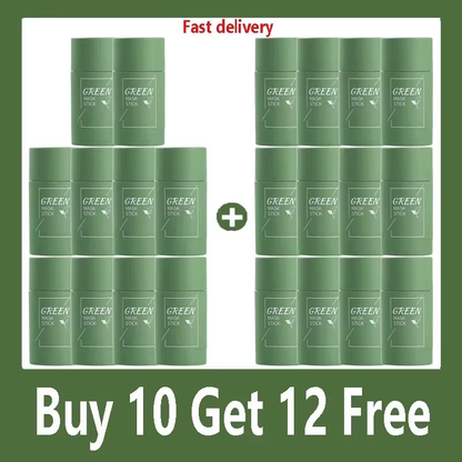 Green tea and eggplant deep cleansing mud mask for oil control faizoq