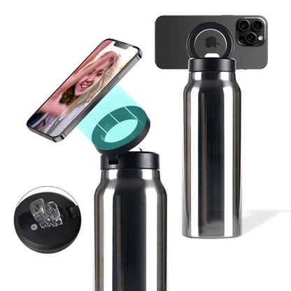 1. Insulated stainless steel water bottle with MagSafe phone holder faizoq