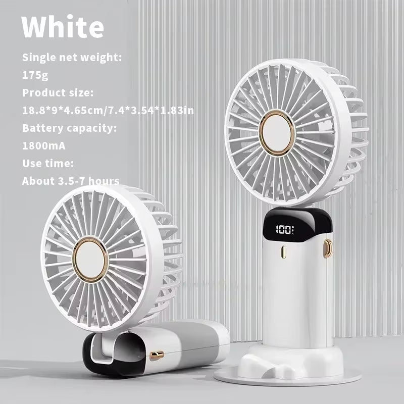 1. Mini foldable portable fan with 5-speed and rechargeable battery – Faizoq
