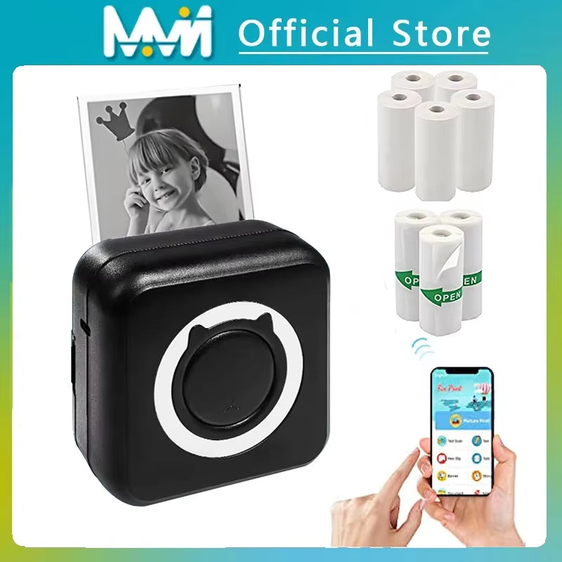 1. Mini portable thermal Bluetooth printer for 200 DPI photo and label printing – Faizoq