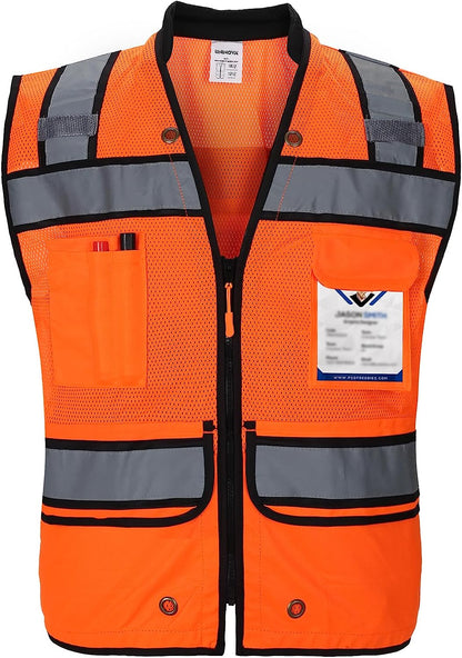 1. High visibility reflective safety vest with pockets faizoq