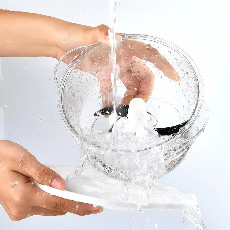 Manual Press Garlic Paste Processor, Press Type Vegetable Slicer, Household Multifunctional Meat Grinder