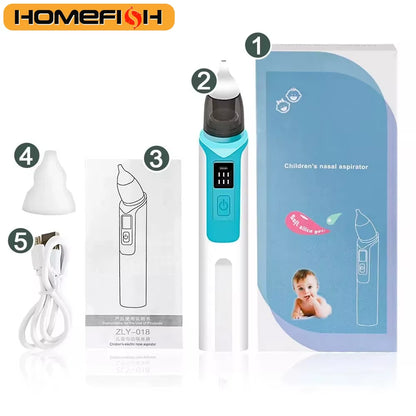 1Pcs Electric Nasal Absorber Silent Baby Obstruction Rhinitis Cleaner Nasal Aspirator 6-Speed Suction for 0-6Years‘Baby