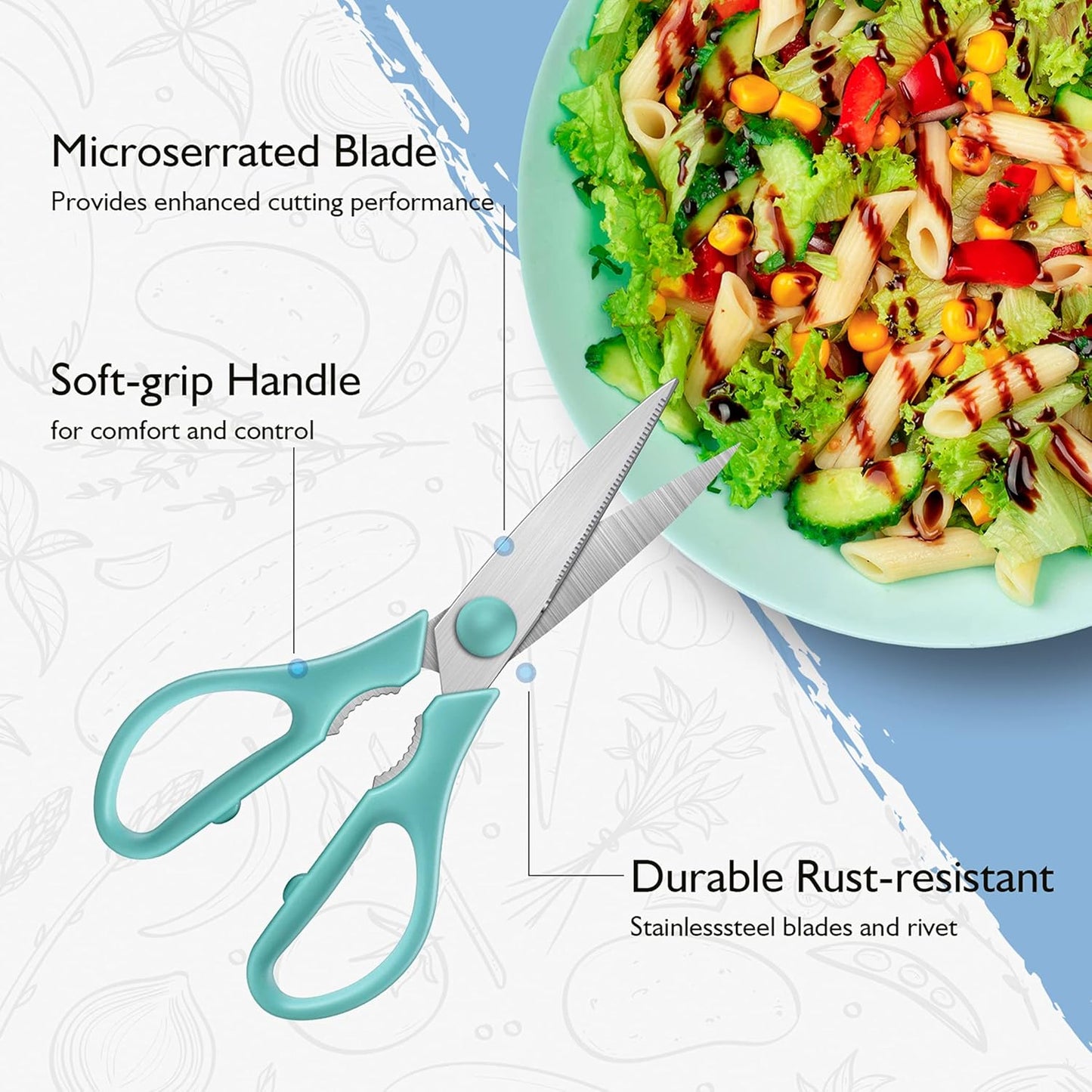 Ergonomic stainless steel kitchen shears for chicken and turkey prep – Faizoq